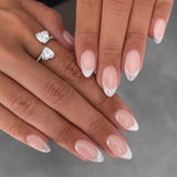 Cifeeo 24Pcs Detachable Almond False Nails French Fake Nails Full Nail Art Tips Press On Nails