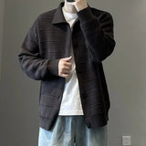 Cifeeo-Winter Outfits Men chill guy Men's Winter Knit Cardigan Jacket Luxury Korean Popular Button-down Sweater Streetwear Fashion Retro Long Sleeve Premium Coats
