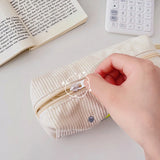 Cifeeo-Back To School Gifts Pencil Case Korean Corduroy Pencil Bag Trousse Large Capacity Stationery Pen Case Estuches School Supplies Cute Pencilcase