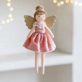 Lovely pink Plush Christmas Angel Girl Doll Oranments Xmas Tree Hanging Pendants Merry Christma Decor Gifts Happy 2024 Noel