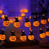 Cifeeo 1.5M 10LED Halloween String Lights Horror Pumpkin Skeleton Specter Hanging Ornaments Happy Holloween Party Carnival Decors Props