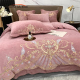 Cifeeo-Autumn and Winter Bedding Set Super Soft Velvet Fleece Bedding Set, Luxury Gold Embroidery, Plush Quilt Cover, Comforter Cover, Bed Sheet, Pillowcases