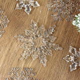 Cifeeo-3Pcs Christmas Acrylic Snowflake Ornaments Transparent Xmas Tree Hanging Pendant Christmas Decorations for Home New Year 2024