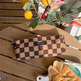 Cifeeo-Back To School Gifts Pencil Case Korean Retro Pencilcase Trousse Scolaire Corduroy Pen Case Estuche Lapices Kalemlik School Supplies Pencil Pouch