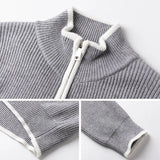 Cifeeo-Winter Outfits Men chill guy Autumn Clothing Men's Light Luxury Knitted Zipper Cardigan Long Sleeve Streetwear Korean Popular Fashion Retro Knitwear M-3XL