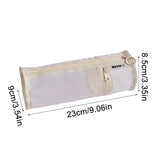 Cifeeo-Back To School Gifts Mesh Pencil Case Transparent Pencil Case Girls Cute Stationery Trousse Large Capacity Pen Holder School Supplies Pencil Pouch
