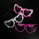 Cifeeo-Halloween Custom Retro LED Flashing Sunglasses For Women Bachelorette Party Decoration Wedding Pink Heart Glasses Bride to be Glasses