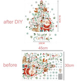 Cifeeo-2024 Christmas Window Stickers Santa Claus Xmas Tree Cartoon Glass Decal Merry Christmas New Year Holiday Decorations for Home