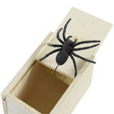 Cifeeo-Simulation Spider With Wooden Box Kids Favors Tricky Prank Joke Toy Haunted House Horror Props Halloween Party Decor Supplies