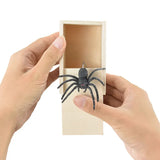 Cifeeo-Simulation Spider With Wooden Box Kids Favors Tricky Prank Joke Toy Haunted House Horror Props Halloween Party Decor Supplies