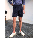 Cifeeo-Winter Outfits Men chill guy Men's Summer Slim-fit British Suit Shorts Light Luxury Stylish Popular Clothes Leisure Streetwear Button-down Half-pants M-3XL