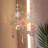 Cifeeo-Christmas Gift idea Gift Box Lucky Crystal Christmas Ornaments Color Energy Snowflake Crystal Sun Catcher Icicle Pendant for Window Christmas Decor