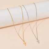 Cifeeo-Christmas Gift New Year's Eve Gift Stainless Steel Cross Necklace For Women Gold Silver Color Waterproof Chain Men Fashion Never Fade Jewelry Accessories