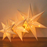 Cifeeo-Hollow Star Hanging Pendant Eid Mubarak Ramadan Kareem Decoration Lantern 2024 Islamic Muslim Party Supplies Christmas Birthday