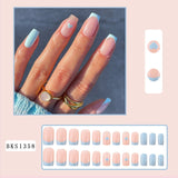 Cifeeo 24Pcs Long Coffin False Nails with Glue Wearable Brown Fake Nails with   Rhinestones Ballet Press on Nails Full Cover Nail Tips