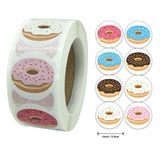 CIFEEO-100-500PCS Round Donut Stickers Homemade Bakery Baking Colorful Decoration Labels Kids Party Scrapbooking Stationery Stickers