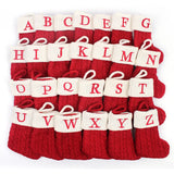 Cifeeo-Name Letter Christmas Socks Red Snowflake DIY Alphabet Knitting Stocking Christmas Tree Pendant Decorations For Home Xmas Gifts