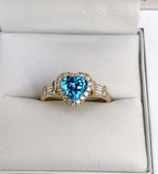 Cifeeo-Christmas gifts idea Winter outfits Christmas outfits Elegant Noble Gold Color Heart Ring for Women Fashion Inlaid White Zircon Stones Wedding Rings Bride Engagement Jewelry