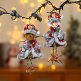 Xmas Plush Doll Decorations Hanging Christmas Tree Pendants for Holiday Home Party Decor,Santa Claus/Snowman/Reindeer/Bear