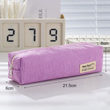 Cifeeo-Back To School Gifts Simple Corduroy Pencil Case Estuches Escolares Pencil Case Girls Cute Stationery Trousses Scolaires School Supplies Pencil Pouch