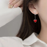 Cifeeo-Christmas gifts New Fashion Moving Santa Claus Tassel Earrings For Women Snowflake Christmas Tree Long Chain Asymmetric Earring New Year Jewelry