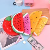 Cifeeo-Back To School Gifts Fruits Pencil Case Kawaii Stationery Watermelon Pencil Pouch Estuches Plush School Supplies Trousse Soft Pencil Cases For Girls