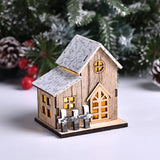 Cifeeo-Christmas LED Light Wooden House Luminous Cabin Merry Christmas Decorations for Home DIY Xmas Tree Ornaments Kids Gift New Year