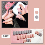 Cifeeo 24Pcs/Box Heart Fake Nails Press On Short Nail Tips Square False Nails Set Press On Nail Art Faux Ongles Nails Accessoires