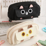 Cifeeo-Back To School Gifts Cat Pencil Case Estuche Escolar Pencil Case Girls Cute Stationery Plush Cat Ears Large Capacity School Supplies Pencils Cases
