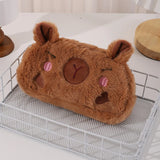 Cifeeo-Back To School Gifts Capibara Plush Pencil Case Capibaras Peluche Pencil Case Girls Soft Cute Stationery Pencilcase School Supplies Pencil Pouch