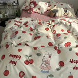 Cifeeo-INS Style Bedding Boys Girls Twin Queen Size Duvet Cover Set Flat Sheet Pillowcase Bed Linen Kids Adult Fashion Home Textile
