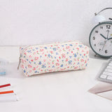Cifeeo-Back To School Gifts Retro Flowers Pencil Case Estuche Escolar Pencil Pouch Corduroy Cute Stationery Large Capacity School Supplies Pencil Case Girls
