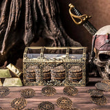 Cifeeo-10-50Pcs Pirate Coins 3.8cm Plastic Metal Gold Coin Kids Birthday Party Treasure Chest Decoration Halloween Children's Toys