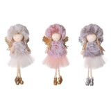 Pink Plush Angel Girls Doll Xmas Tree Hanging Pendants Merry Christmas 2022 Decor For Home 2023 Kids Navidada Gifts Favor