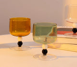 CIFEEO-Cute Colorful Glass Champagne Wine Glass Mug High Borosilicate Goblet Cocktail Glasses Cups Ice Cream Milkshake Cup