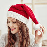 Cifeeo-2024 Knitted Christmas Hat Cute Pompom Adult Child Soft Beanie Santa Cap New Year Party Kids Gift Navidad Natal Noel Decoration