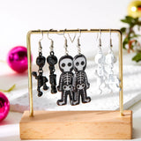 Cifeeo-Halloween Jewelry Funny Halloween Cartoon Earrings For Women Pumpkin Ghost Big Eye Spider Skull Bat Black Cat Dangle Earrring Party Jewelry Gifts