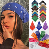 Cifeeo Vintage Bohemia Print Bandana Hair Bands For Girls  Women Headband Scarf  Face Mask Cross Turban Bandanas Headwear 55Cmx55cm