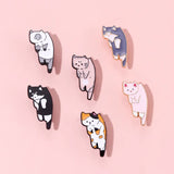 Cifeeo-Cat Collection Enamel Brooch Coffee Cup Fish Pack Books Cat Life is Better With Cat Dice Cute Cat Badge Punk Lapel Pins Jewelry