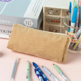 Cifeeo-Back To School Gifts Corduroy Pencil Case School Supplies Pencil Case Girls Retro Simple Large Capacity Estuche Escolar Stationery Pencil Pouch