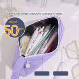 Cifeeo-Back To School Gifts Corduroy Pencil Case Cute Stationery Pencil Case Girls Large Capacity Pencilcase School Supplies Estuche Escolar Pencil Pouch