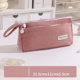 Cifeeo-Back To School Gifts Corduroy Pencil Case Cute Stationery Pencil Case Girls Large Capacity Pencilcase School Supplies Estuche Escolar Pencil Pouch