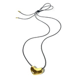 Cifeeo-Fashion Jewelry Pretty Design Black Cord Irregular Metal Pendant Necklace For Women Party Gifts Cool Trend Accessories