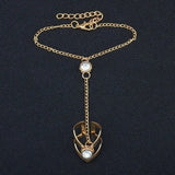 Cifeeo-Christmas gifts idea Winter outfits Christmas outfits Vintage Gold Color Big Zircon Bracelet Ring Wrist Chain Jewelry Fashion Hand Back Bangles Female Women Arrow Bracelet