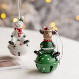 2024 Christmas Bells Iron Pendant Santa Claus Vintage Iron Painted Ornaments XMAS Home Decoration Christmas Tree Decoration