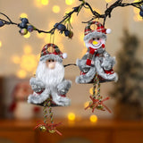 Xmas Plush Doll Decorations Hanging Christmas Tree Pendants for Holiday Home Party Decor,Santa Claus/Snowman/Reindeer/Bear