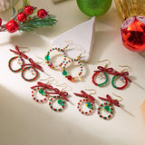 Cifeeo-Christmas gifts Handmade Colorful Rice Beads Earrings For Women Cute Bowknot Beaded Christmas Earring Girls Party New Year Daily Jewelry Gifts