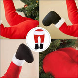 42CM Hanging Santa Legs, Christmas Fake Leg Ornament, Christmas Elf Legs for Home Christmas Tree Fireplace Wreaths Decor