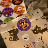 Cifeeo 120pcs Halloween Round Label Stickers DIY Handmade Candy Gift Wrapping Envelope Baking Sealing Sticker for Halloween party decor