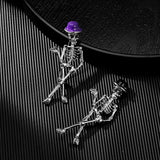 Cifeeo-Halloween Jewelry Retro Punk Halloween Skull Skeleton Brooches for Women Men Unisex Gothic Hat Metal Pins All Saints' Day Party Clothing Decor